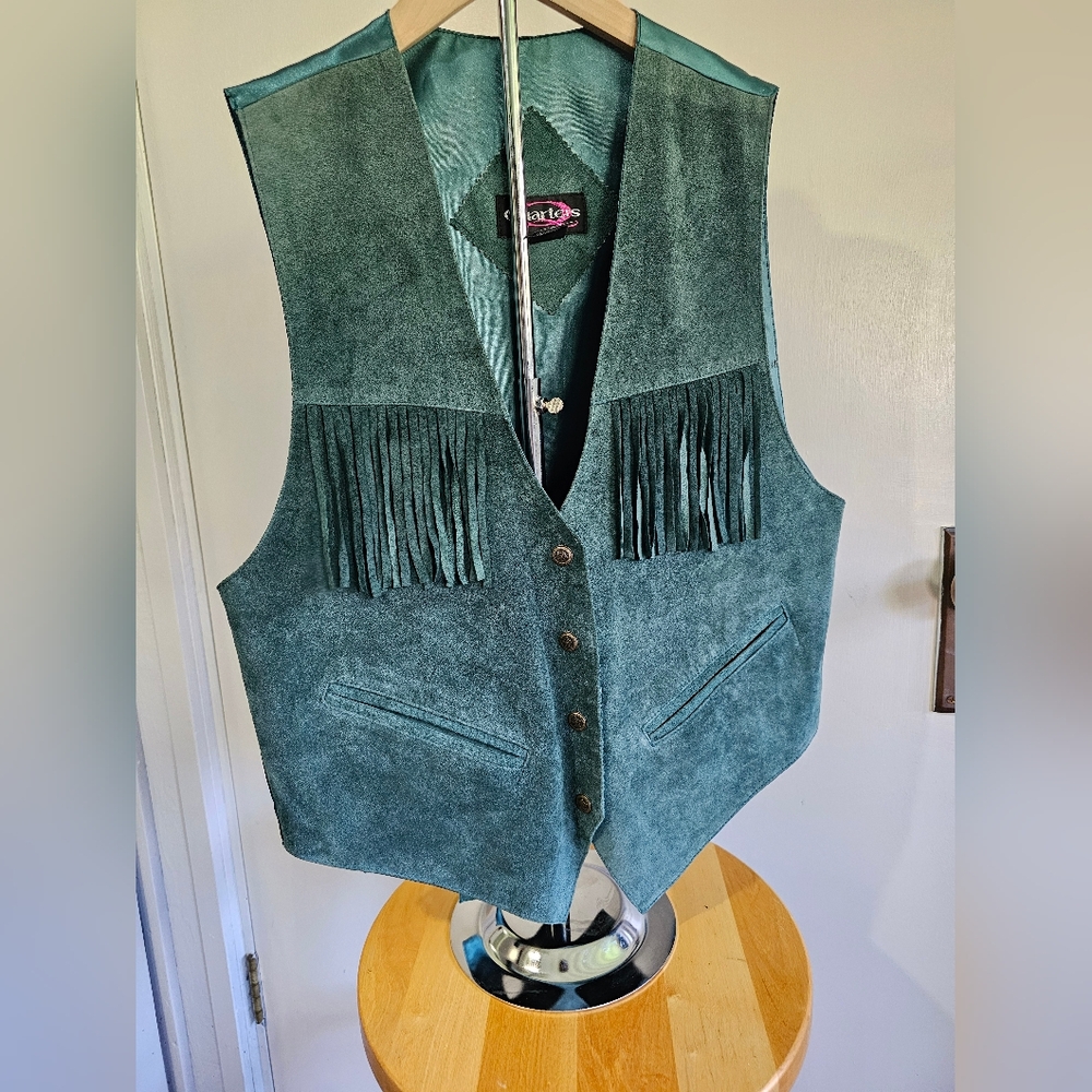 Vintage Leather Quarters fringe vest